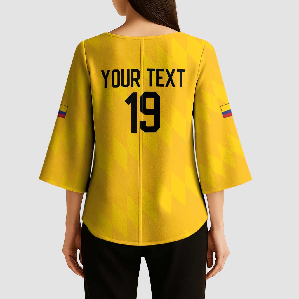 Custom World Football 2026 Colombia Kimono Sleeve Blouse Vamos Los Cafeteros - Wonder Print Shop
