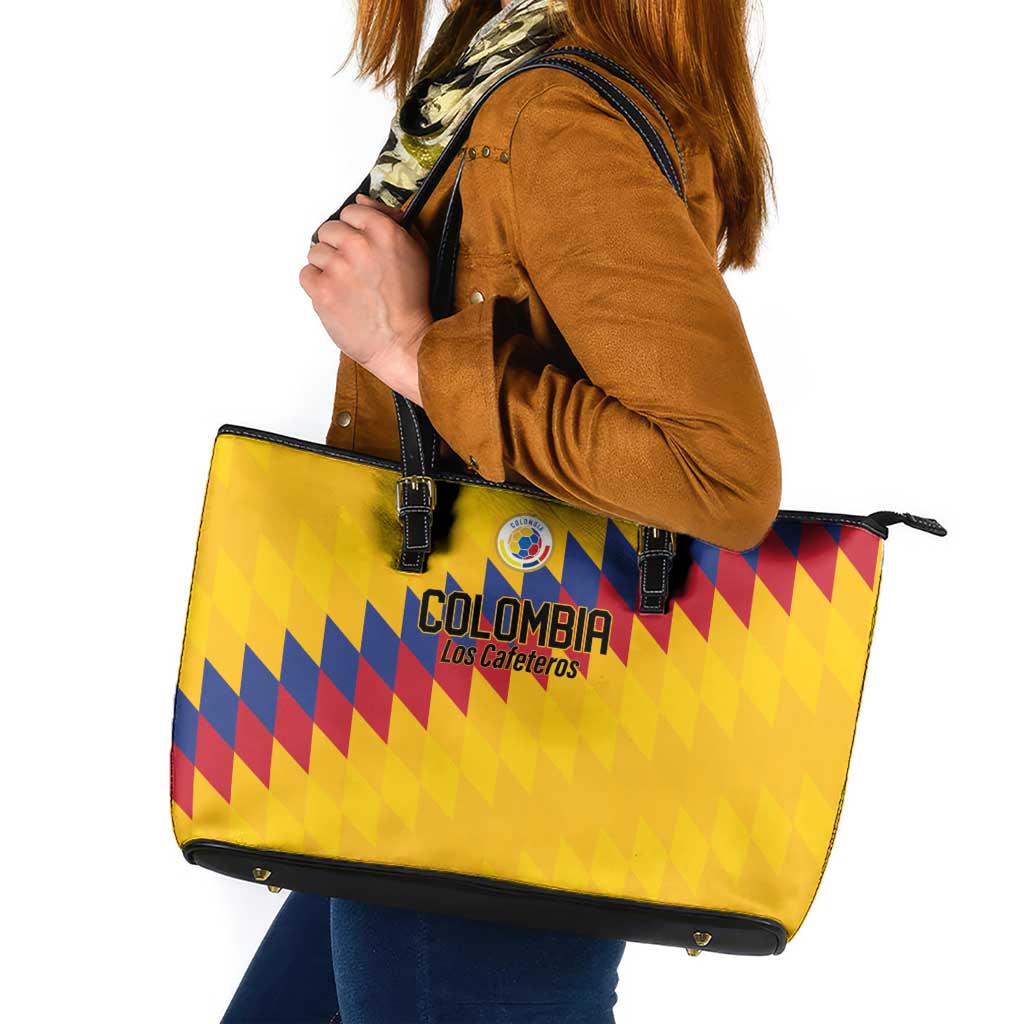 World Football 2026 Colombia Leather Tote Bag Vamos Los Cafeteros - Wonder Print Shop