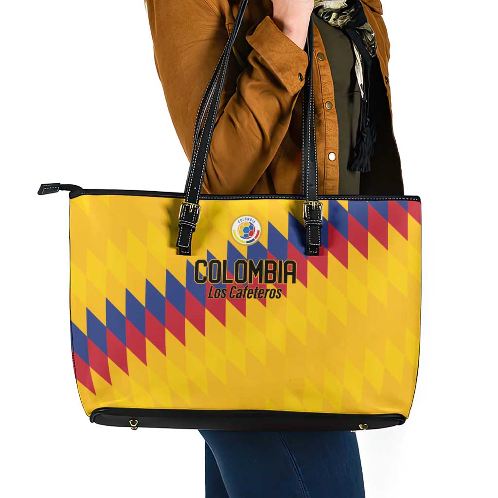 World Football 2026 Colombia Leather Tote Bag Vamos Los Cafeteros - Wonder Print Shop