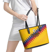 World Football 2026 Colombia Leather Tote Bag Vamos Los Cafeteros - Wonder Print Shop