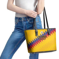 World Football 2026 Colombia Leather Tote Bag Vamos Los Cafeteros - Wonder Print Shop