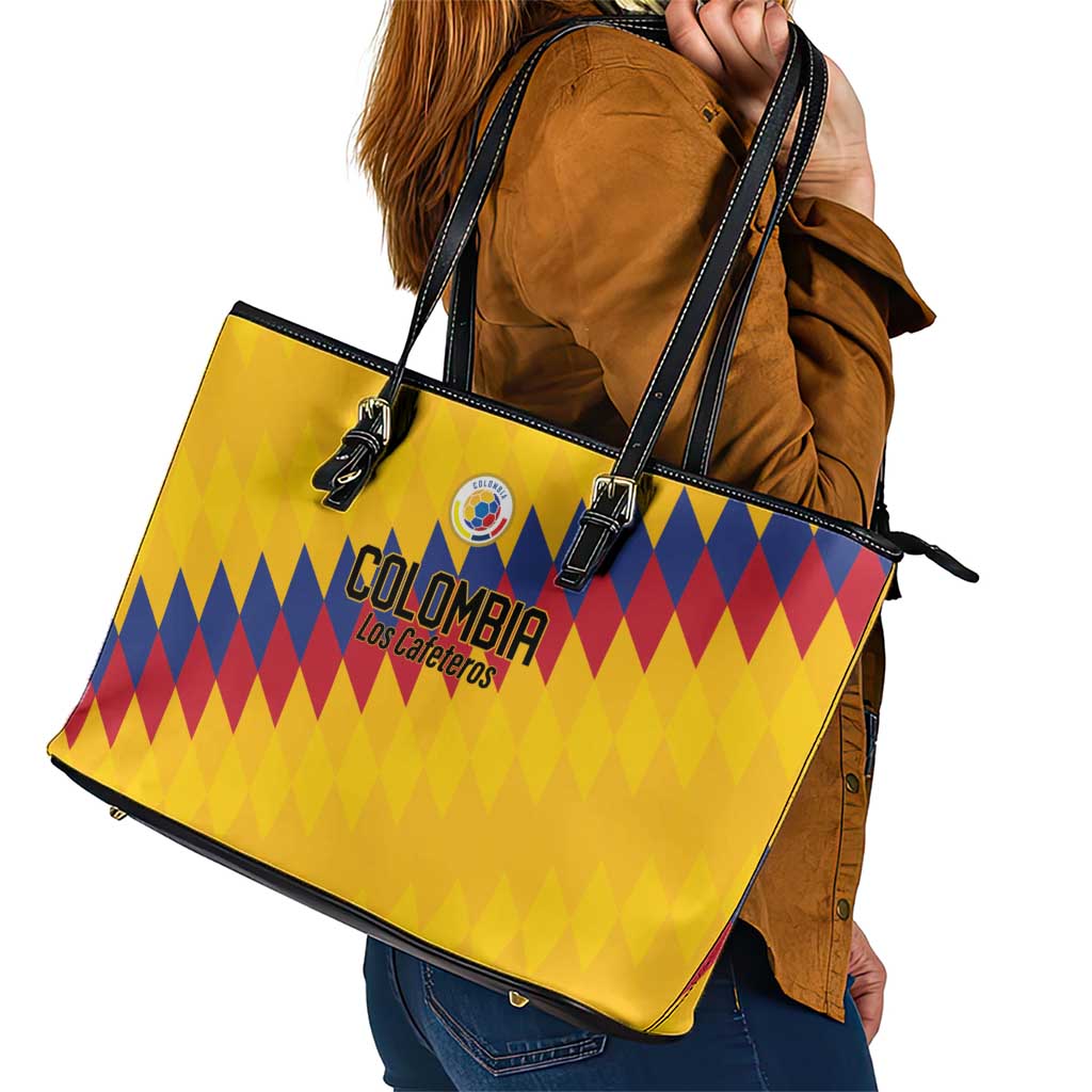 World Football 2026 Colombia Leather Tote Bag Vamos Los Cafeteros - Wonder Print Shop
