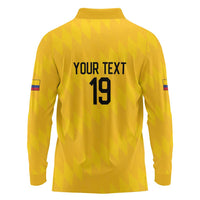 Custom World Football 2026 Colombia Long Sleeve Polo Shirt Vamos Los Cafeteros - Wonder Print Shop