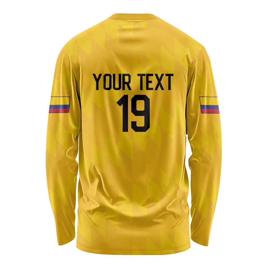 Custom World Football 2026 Colombia Long Sleeve Shirt Vamos Los Cafeteros - Wonder Print Shop