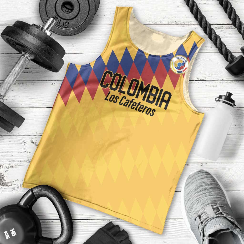 Custom World Football 2026 Colombia Men Tank Top Vamos Los Cafeteros - Wonder Print Shop