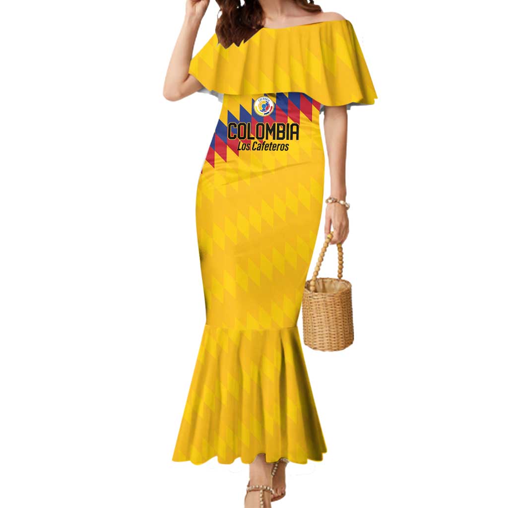 Custom World Football 2026 Colombia Mermaid Dress Vamos Los Cafeteros - Wonder Print Shop