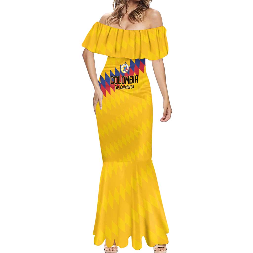 Custom World Football 2026 Colombia Mermaid Dress Vamos Los Cafeteros - Wonder Print Shop