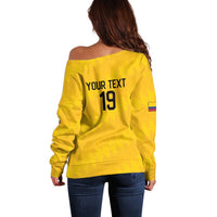 Custom World Football 2026 Colombia Off Shoulder Sweater Vamos Los Cafeteros - Wonder Print Shop