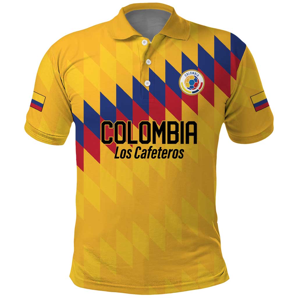 Custom World Football 2026 Colombia Polo Shirt Vamos Los Cafeteros - Wonder Print Shop