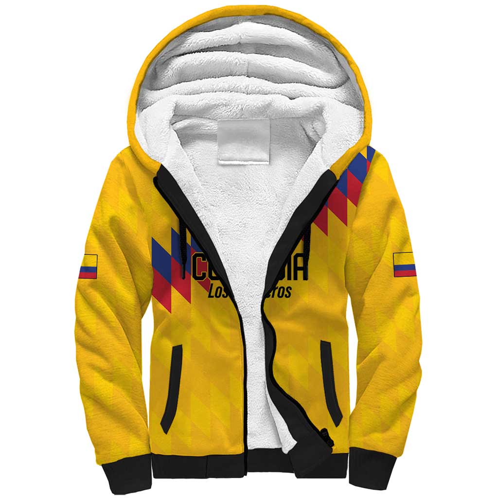 Custom World Football 2026 Colombia Sherpa Hoodie Vamos Los Cafeteros - Wonder Print Shop