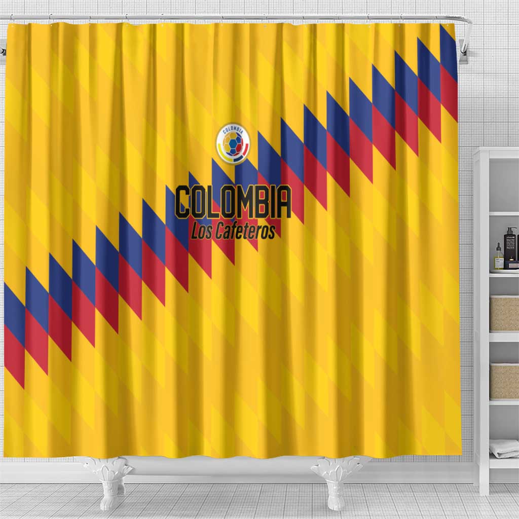 World Football 2026 Colombia Shower Curtain Vamos Los Cafeteros - Wonder Print Shop