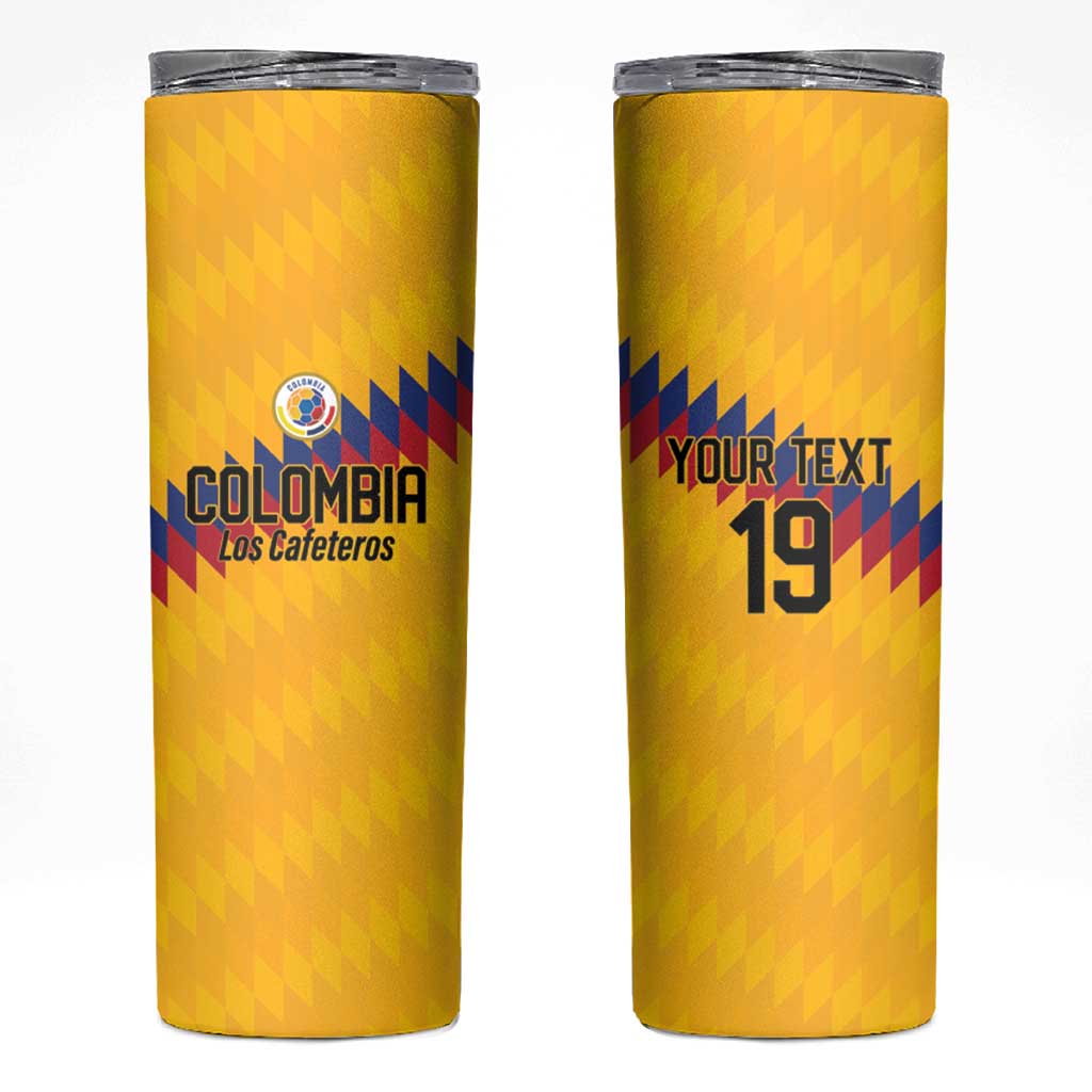 Custom World Football 2026 Colombia Skinny Tumbler Vamos Los Cafeteros - Wonder Print Shop