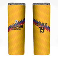 Custom World Football 2026 Colombia Skinny Tumbler Vamos Los Cafeteros - Wonder Print Shop