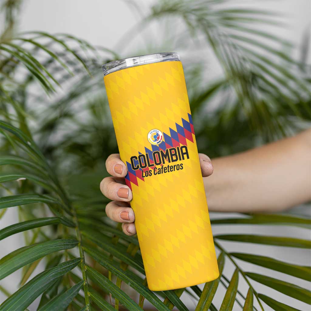 Custom World Football 2026 Colombia Skinny Tumbler Vamos Los Cafeteros - Wonder Print Shop