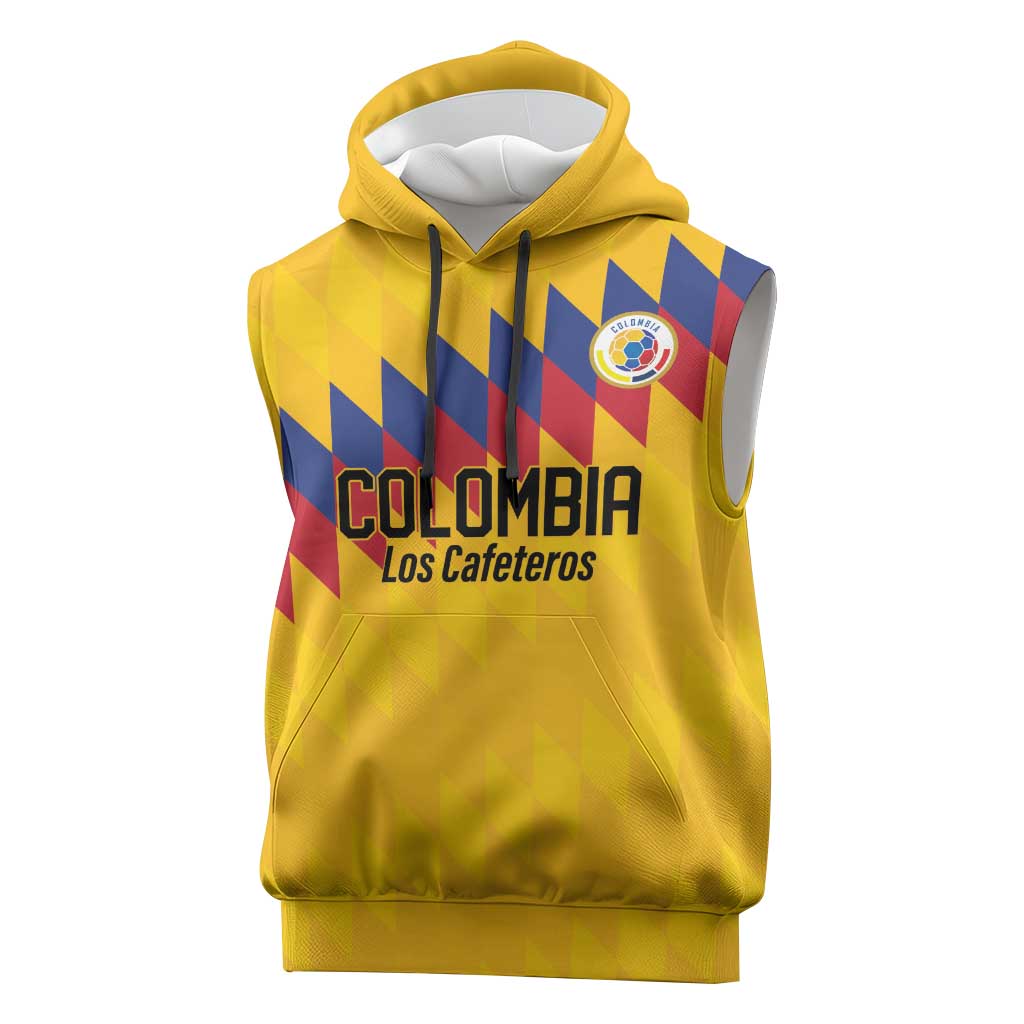 Custom World Football 2026 Colombia Sleeveless Hoodie Vamos Los Cafeteros - Wonder Print Shop