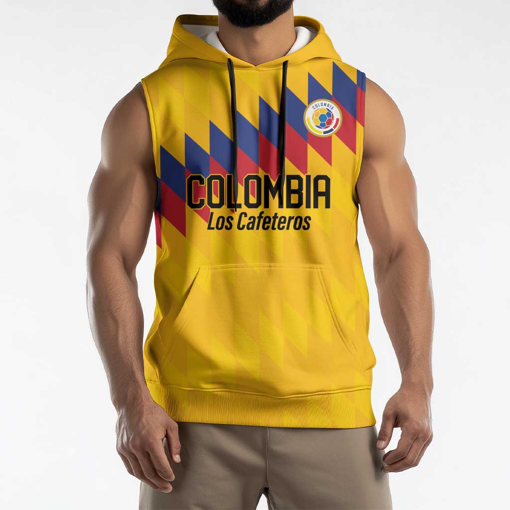 Custom World Football 2026 Colombia Sleeveless Hoodie Vamos Los Cafeteros - Wonder Print Shop