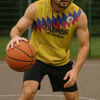 Custom World Football 2026 Colombia Sleeveless Hoodie Vamos Los Cafeteros - Wonder Print Shop