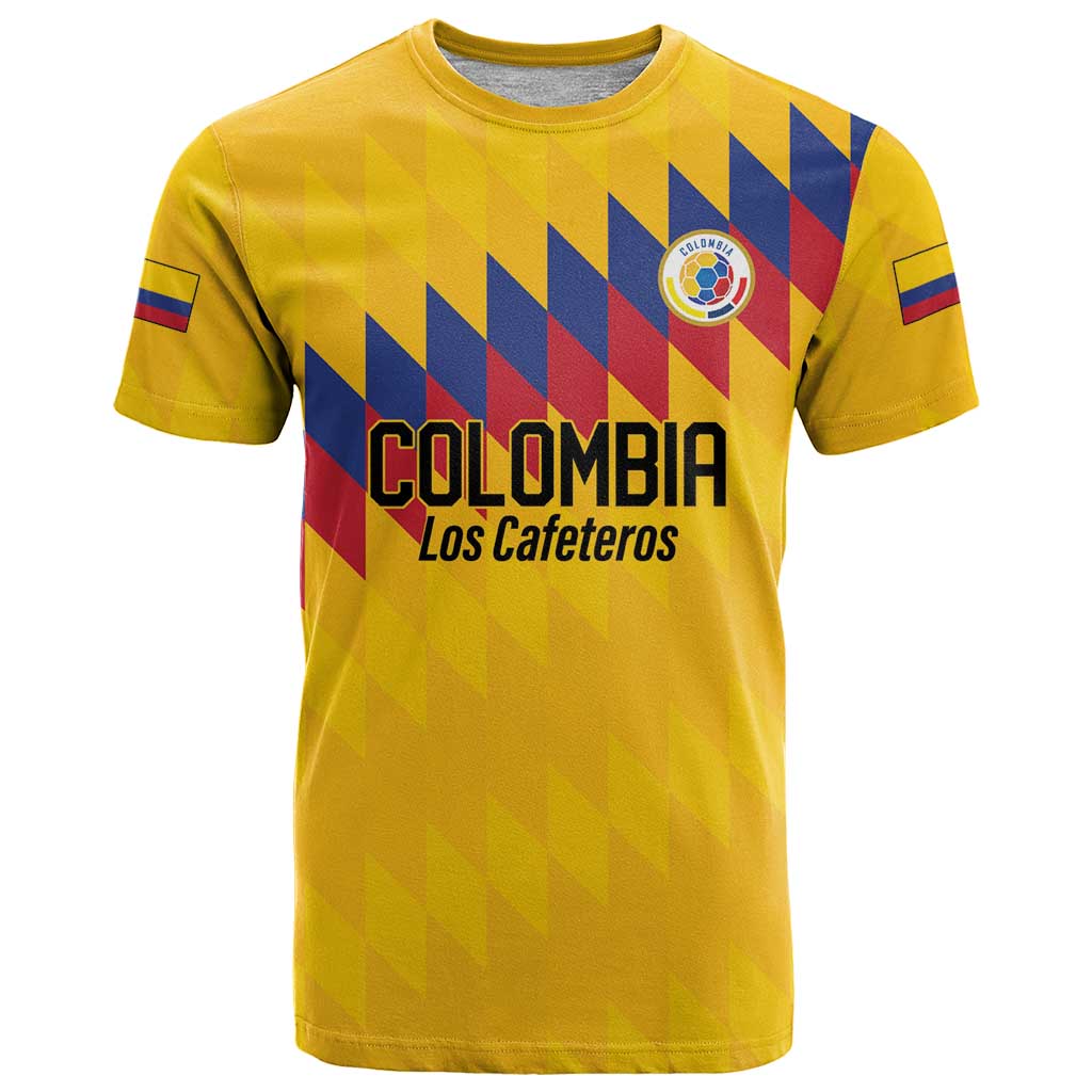 Custom World Football 2026 Colombia T Shirt Vamos Los Cafeteros - Wonder Print Shop