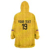 Custom World Football 2026 Colombia Wearable Blanket Hoodie Vamos Los Cafeteros - Wonder Print Shop
