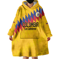 Custom World Football 2026 Colombia Wearable Blanket Hoodie Vamos Los Cafeteros - Wonder Print Shop