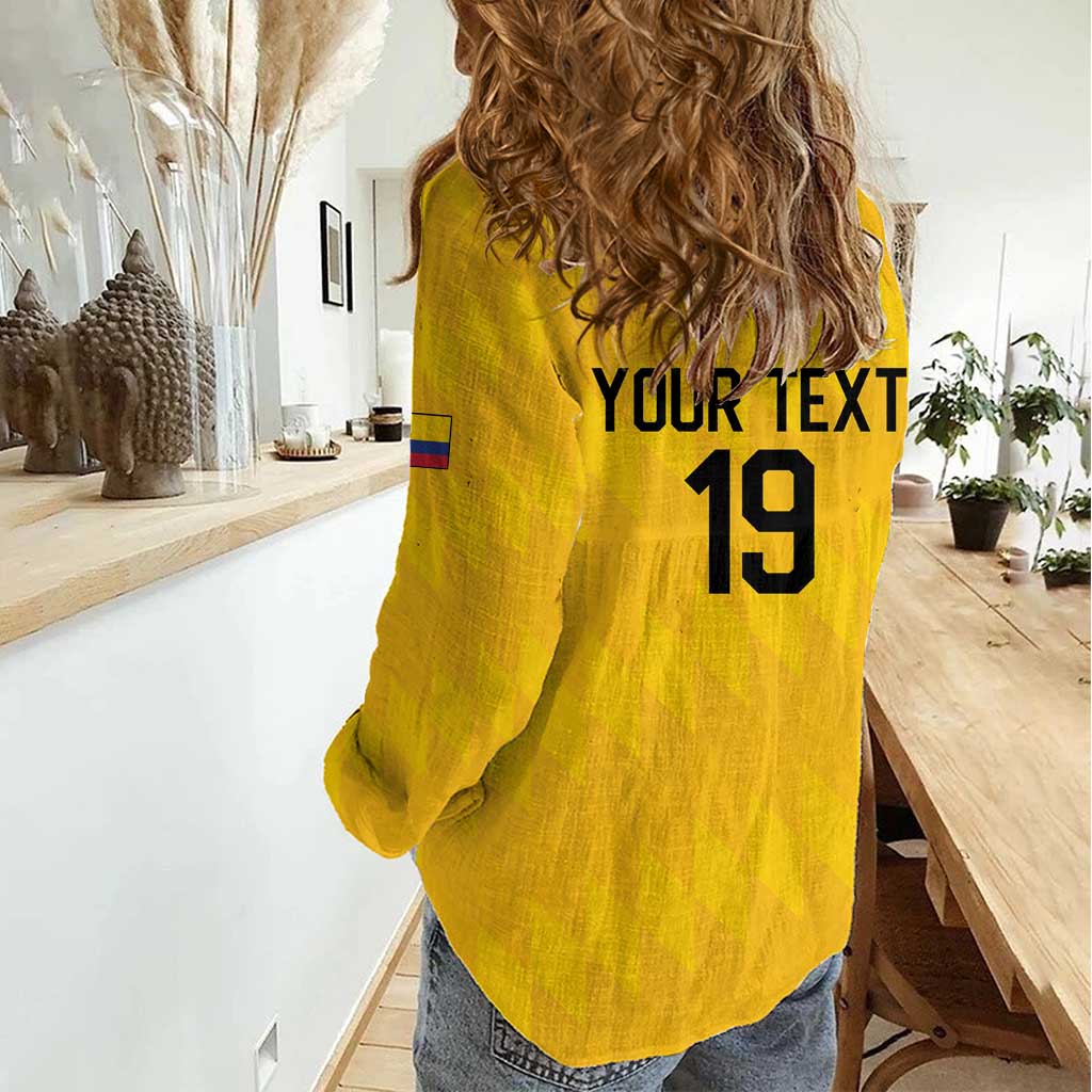 Custom World Football 2026 Colombia Women Casual Shirt Vamos Los Cafeteros - Wonder Print Shop