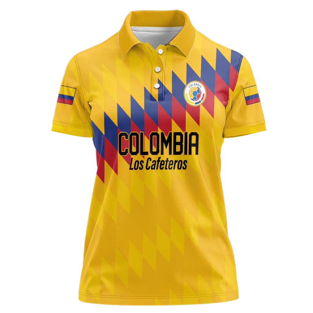 Custom World Football 2026 Colombia Women Polo Shirt Vamos Los Cafeteros - Wonder Print Shop