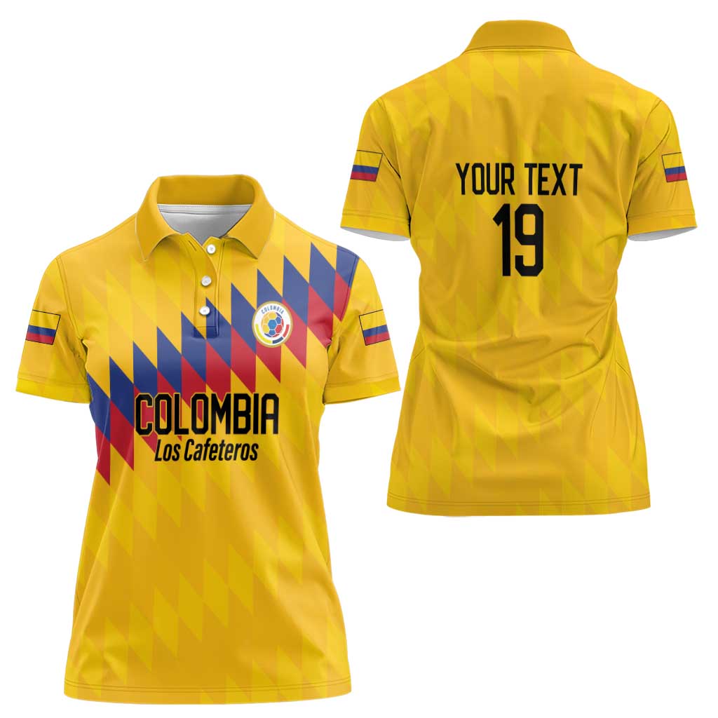 Custom World Football 2026 Colombia Women Polo Shirt Vamos Los Cafeteros - Wonder Print Shop