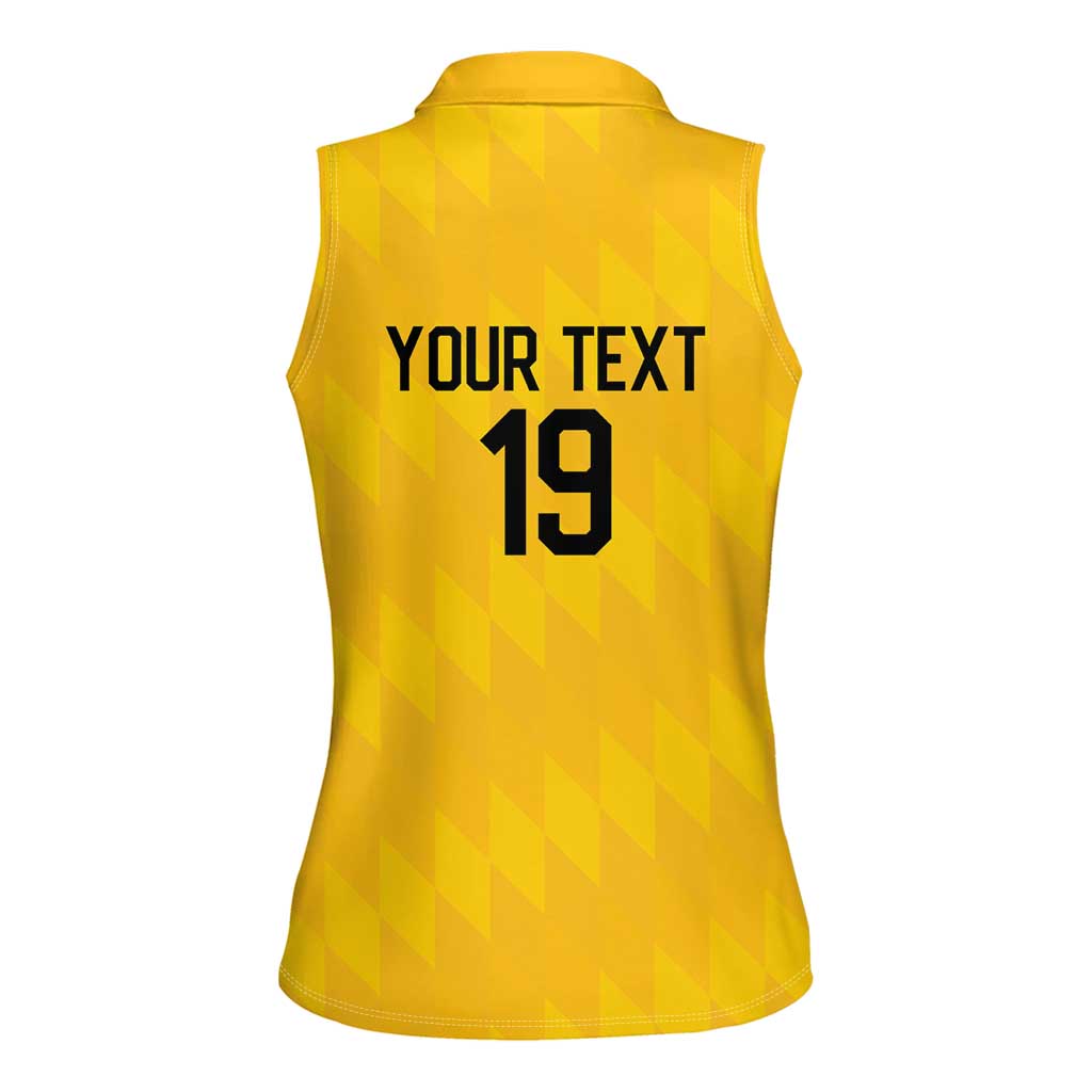 Custom World Football 2026 Colombia Women Sleeveless Polo Shirt Vamos Los Cafeteros - Wonder Print Shop