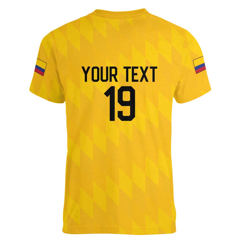 Custom World Football 2026 Colombia Women V-Neck T-Shirt Vamos Los Cafeteros - Wonder Print Shop