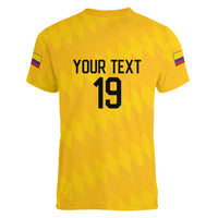 Custom World Football 2026 Colombia Women V-Neck T-Shirt Vamos Los Cafeteros - Wonder Print Shop