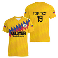 Custom World Football 2026 Colombia Women V-Neck T-Shirt Vamos Los Cafeteros - Wonder Print Shop
