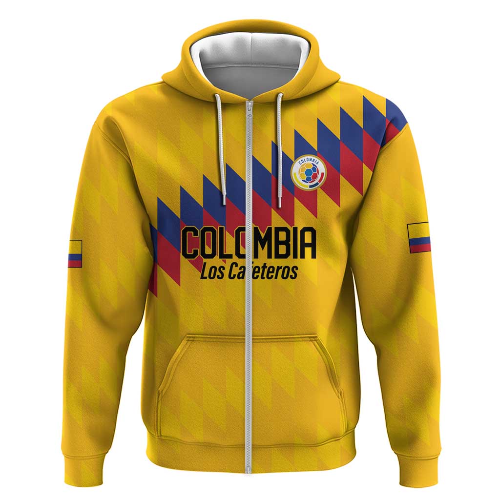 Custom World Football 2026 Colombia Zip Hoodie Vamos Los Cafeteros - Wonder Print Shop