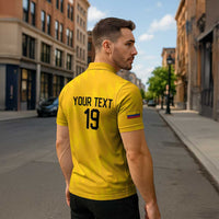 Custom World Football 2026 Colombia Zipper Polo Shirt Vamos Los Cafeteros - Wonder Print Shop