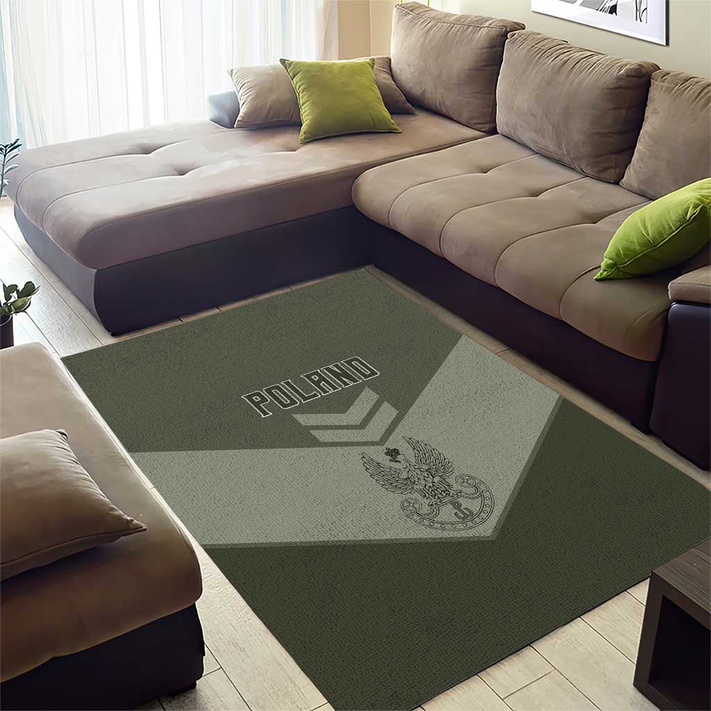 Poland Home Army Area Rug Armia Krajowa Military Eagle Chevron Design