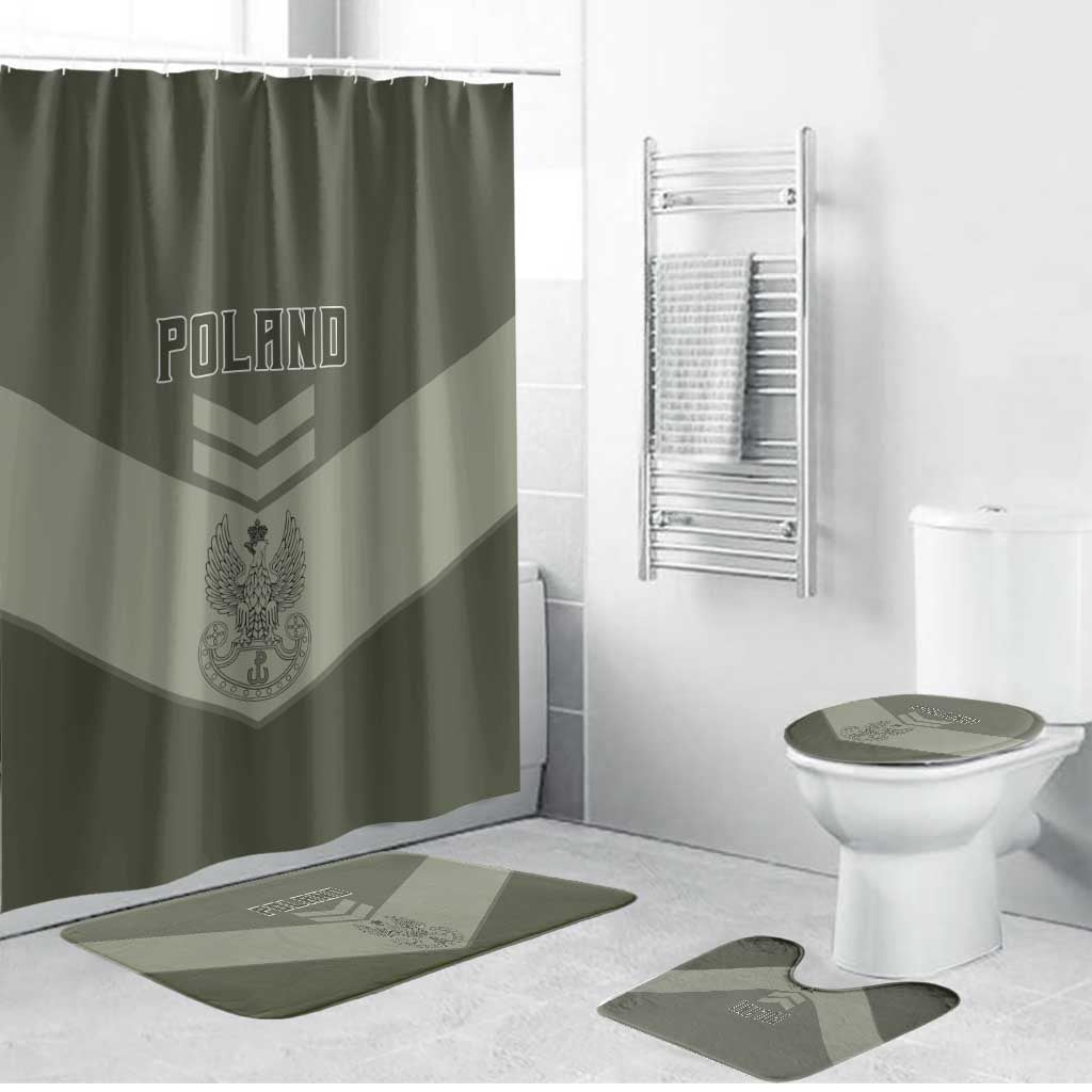 Poland Home Army Bathroom Set Armia Krajowa Military Eagle Chevron Design