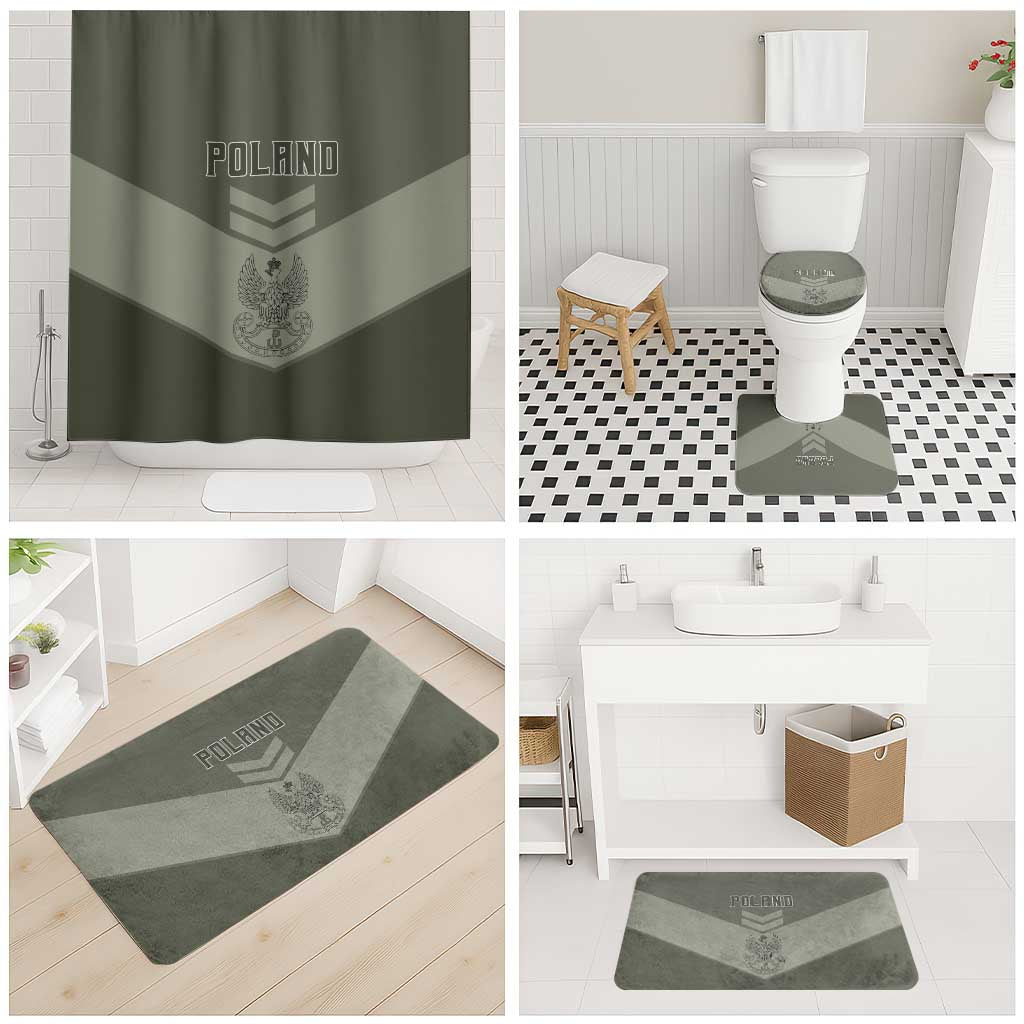 Poland Home Army Bathroom Set Armia Krajowa Military Eagle Chevron Design
