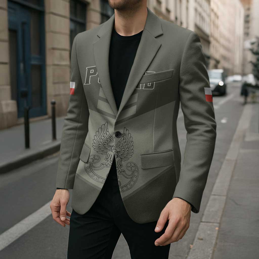 Personalized Poland Home Army Blazer Armia Krajowa Military Eagle Chevron Design