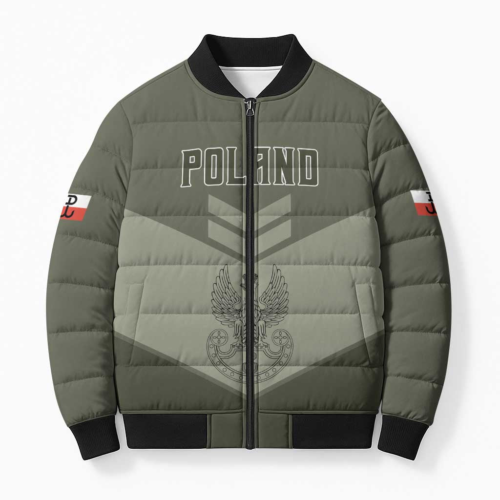 Personalized Poland Home Army Bomber Puffer Jacket Armia Krajowa Military Eagle Chevron Design