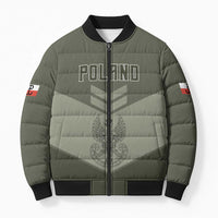 Personalized Poland Home Army Bomber Puffer Jacket Armia Krajowa Military Eagle Chevron Design