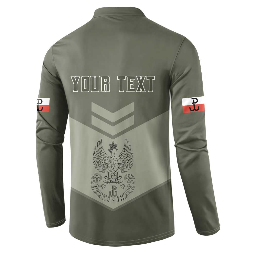 Personalized Poland Home Army Button Sweatshirt Armia Krajowa Military Eagle Chevron Design