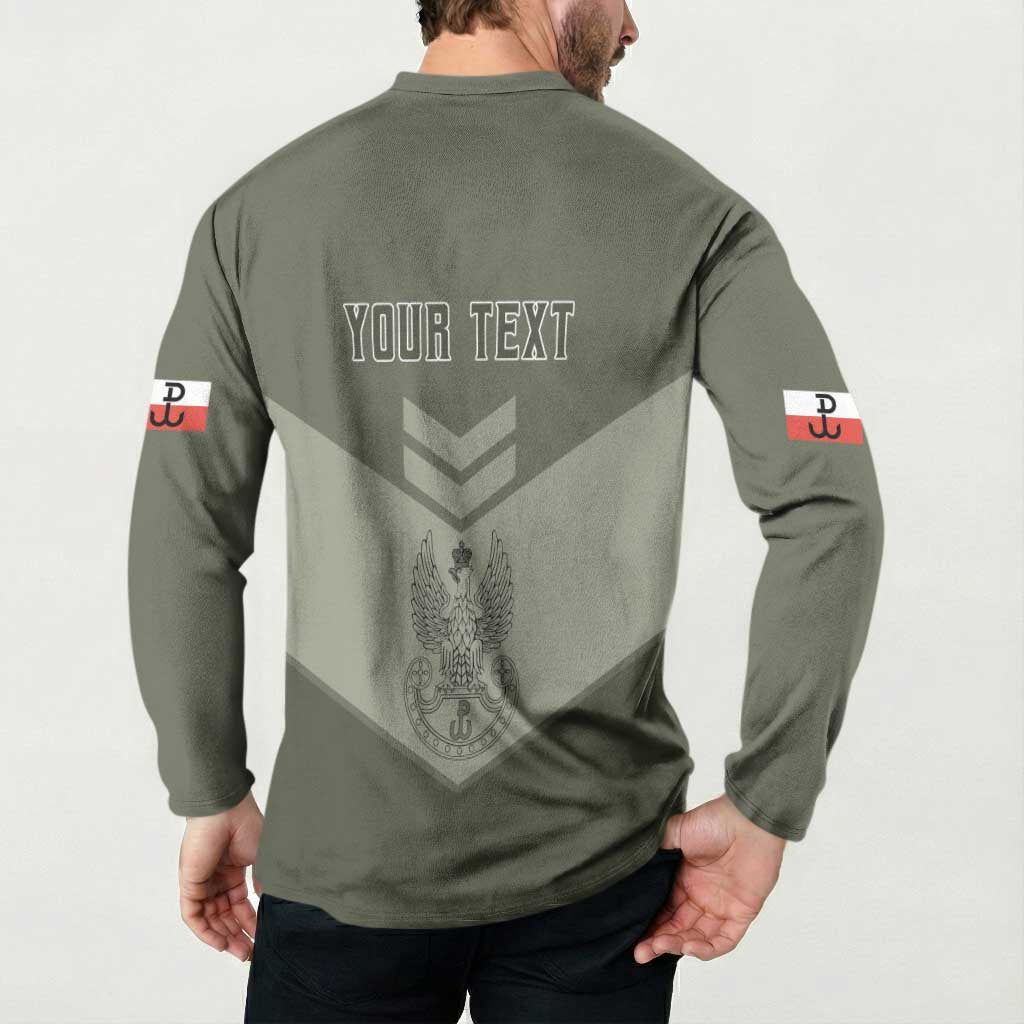Personalized Poland Home Army Button Sweatshirt Armia Krajowa Military Eagle Chevron Design