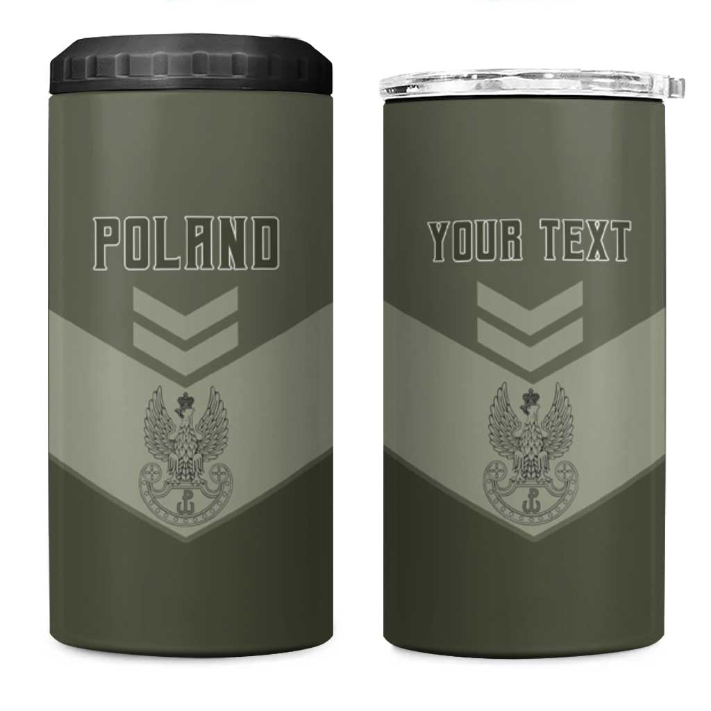 Personalized Poland Home Army 4 in 1 Can Cooler Tumbler Armia Krajowa Military Eagle Chevron Design
