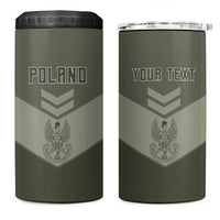 Personalized Poland Home Army 4 in 1 Can Cooler Tumbler Armia Krajowa Military Eagle Chevron Design