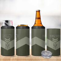 Personalized Poland Home Army 4 in 1 Can Cooler Tumbler Armia Krajowa Military Eagle Chevron Design