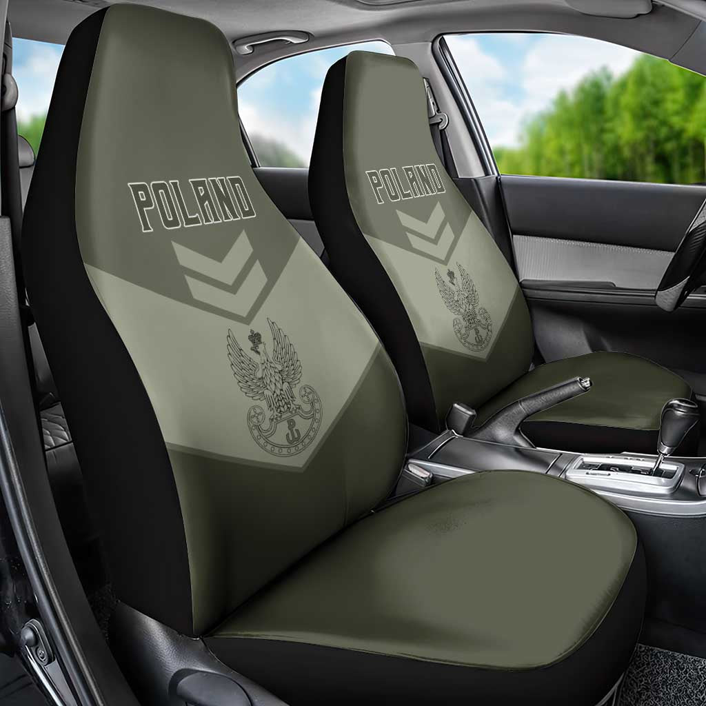 Poland Home Army Car Seat Cover Armia Krajowa Military Eagle Chevron Design