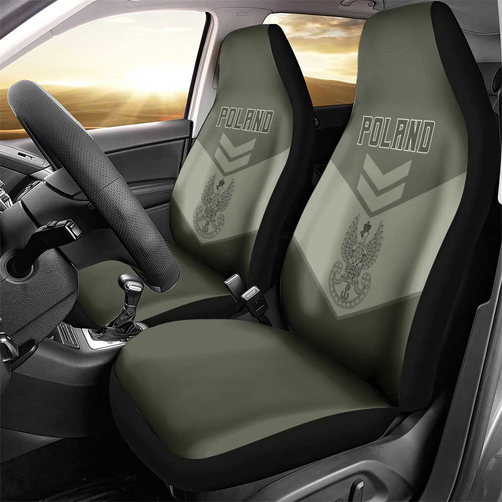 Poland Home Army Car Seat Cover Armia Krajowa Military Eagle Chevron Design