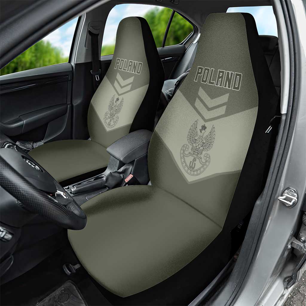 Poland Home Army Car Seat Cover Armia Krajowa Military Eagle Chevron Design