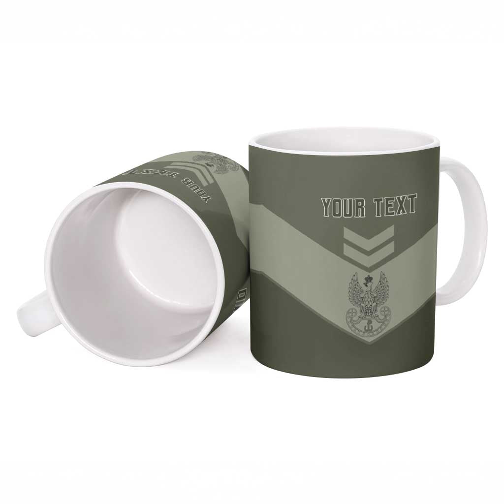 Personalized Poland Home Army Ceramic Mug Armia Krajowa Military Eagle Chevron Design
