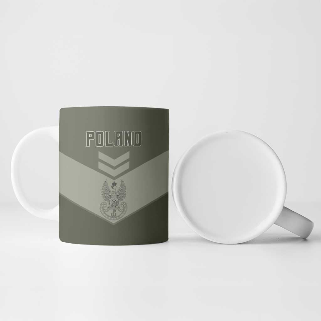 Personalized Poland Home Army Ceramic Mug Armia Krajowa Military Eagle Chevron Design