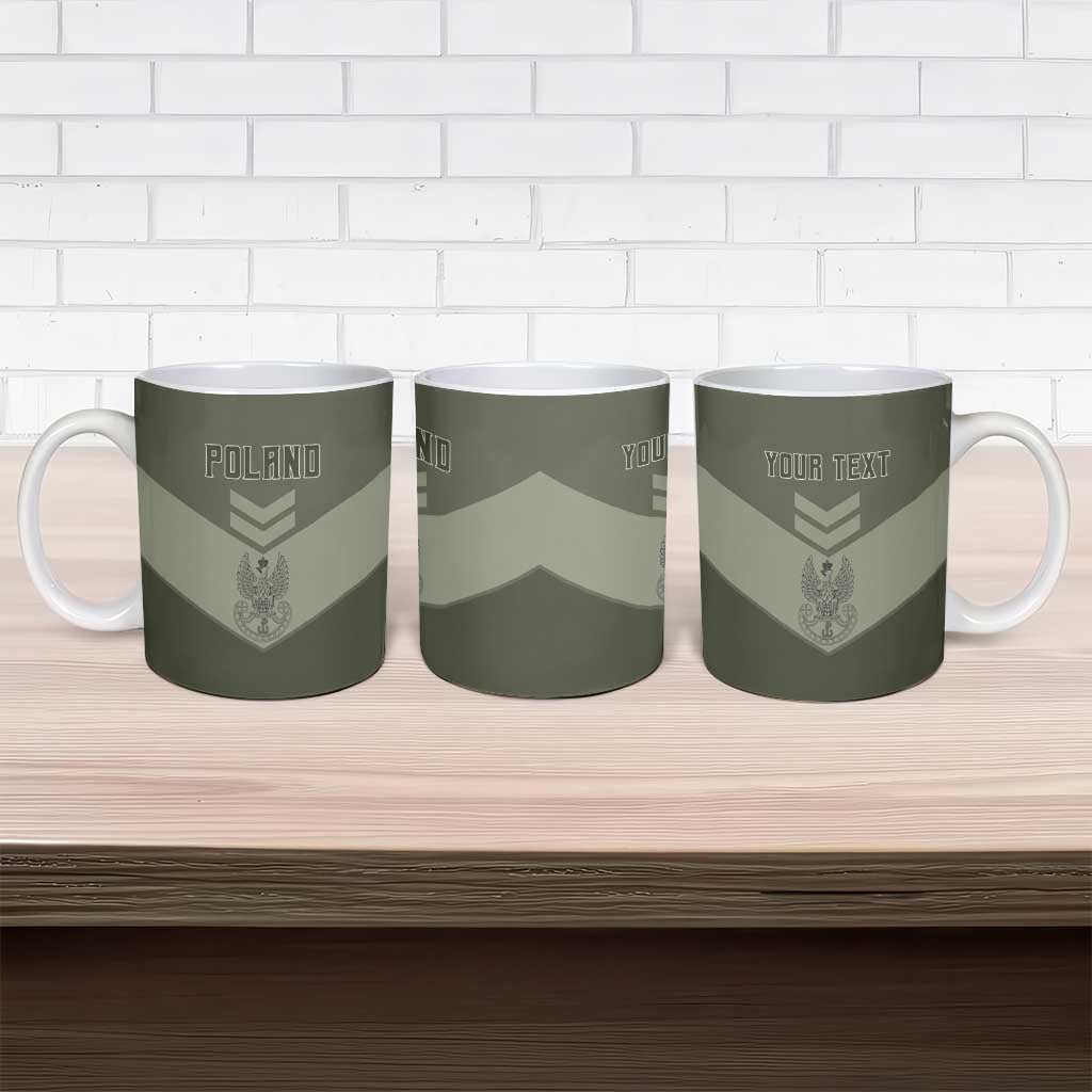 Personalized Poland Home Army Ceramic Mug Armia Krajowa Military Eagle Chevron Design